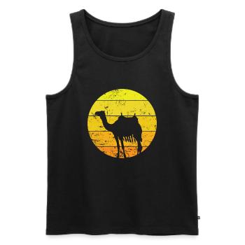 Camel Desert Dromedary Hump Animal - Men's Premium Organic Tank Top - black - Front - AI Model Male 178 light (178cm)