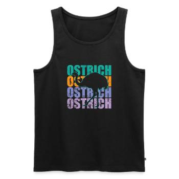 Ostrich Vogelstrauß Laufvogel Großvogel - Männer Premium Bio Tank Top - Schwarz - Vorne - AI Model Male 178 light (178cm)