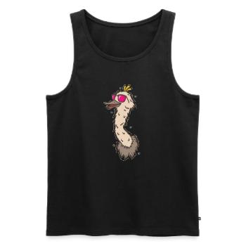 cooler Strauß mit Sonnenbrille Laufvogel - Männer Premium Bio Tank Top - Schwarz - Vorne - Michal (187cm)