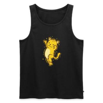 Léopard dansant grand félin prédateur Afrique - Débardeur bio Premium Homme - noir - Devant - AI Model Male 178 light (178cm)