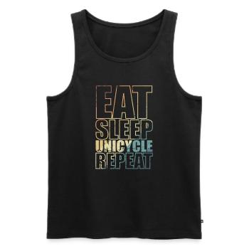 Eat Sleep Unicycle Repeat Balance Sport - Männer Premium Bio Tank Top - Schwarz - Vorne - AI Model Male 178 light (178cm)