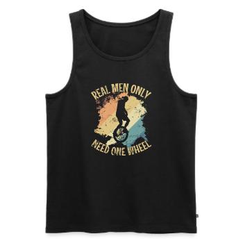 Real Men only Need one Wheel Einrad Balance - Männer Premium Bio Tank Top - Schwarz - Vorne - AI Model Male 178 light (178cm)