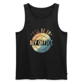 I'll be on my Office in the Forrest - Männer Premium Bio Tank Top - Schwarz - Vorne - Michal (187cm)