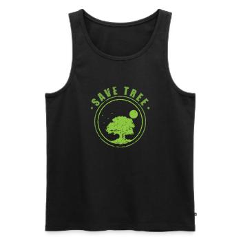 Save Tree Nature Forests Leaves Environment - Men's Premium Organic Tank Top - black - Front - AI Model Male 178 light (178cm)