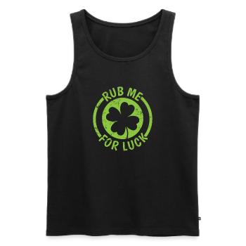Rub Me for Luck St. Patrick's Day - Men's Premium Organic Tank Top - black - Front - Michal (187cm)