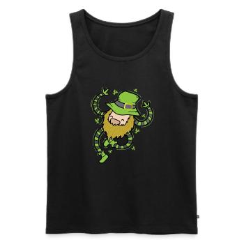 Nain irlandais de la Saint-Patrick - Débardeur bio Premium Homme - noir - Devant - Michal (187cm)