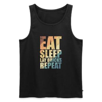 Eat Sleep Lay Bricks Repeat Craftsman Profession - Men's Premium Organic Tank Top - black - Front - Michal (187cm)