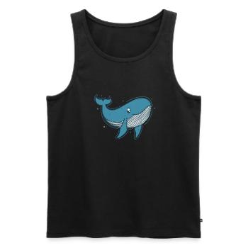 Le rorqual bleu vit dans l’océan aquatique - Débardeur bio Premium Homme - noir - Devant - AI Model Male 178 light (178cm)