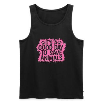 It's a good Day to Save Animals Tierarzt - Männer Premium Bio Tank Top - Schwarz - Vorne - Michal (187cm)