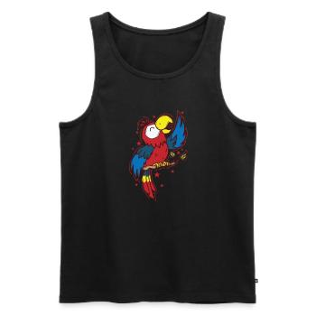 Papagei singt Tier Vogel - Männer Premium Bio Tank Top - Schwarz - Vorne - AI Model Male 178 light (178cm)