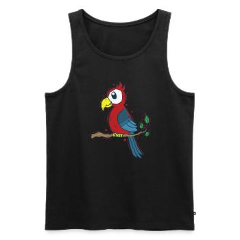 Perroquet Exotique Tropiques Animal - Débardeur bio Premium Homme - noir - Devant - AI Model Male 178 light (178cm)
