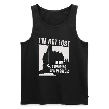 I'm not lost, I'm just exploring new passages. - Men's Premium Organic Tank Top - black - Front - AI Model Male 178 light (178cm)