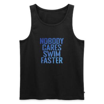 Nobody cares swim Faster Sport Training - Männer Premium Bio Tank Top - Schwarz - Vorne - AI Model Male 178 light (178cm)