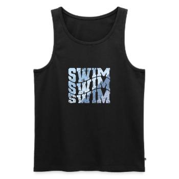 Swim Sport Training - Men's Premium Organic Tank Top - black - Front - Michal (187cm)