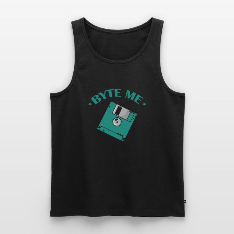 Byte me Floppy Disk Floppy Disk Retro Memory Module Men's Premium Organic Tank Top