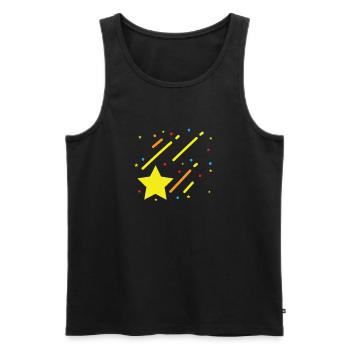 Star, Night Sky, Earth - Men's Premium Organic Tank Top - black - Front - AI Model Male 178 light (178cm)