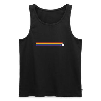 bunter LGBTQ Stern Weltall - Männer Premium Bio Tank Top - Schwarz - Vorne - Michal (187cm)