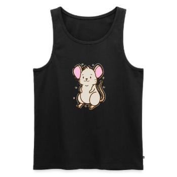 Mäuschen Natur Käse Haustier - Männer Premium Bio Tank Top - Schwarz - Vorne - Michal (187cm)