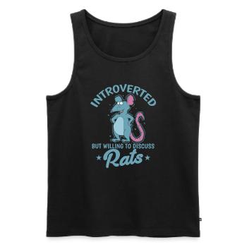 Introverti mais prêt à discuter des rats et des rongeurs - Débardeur bio Premium Homme - noir - Devant - Michal (187cm)