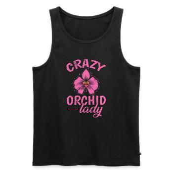 Crazy Orchid Lady plante fleur - Débardeur bio Premium Homme - noir - Devant - Michal (187cm)
