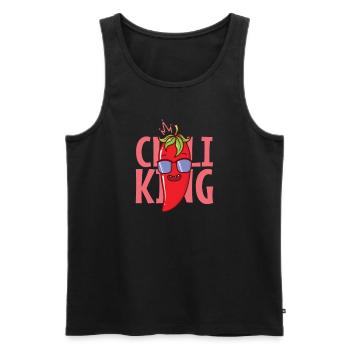Chili King Spice Heat Scoville - Men's Premium Organic Tank Top - black - Front - AI Model Male 178 light (178cm)