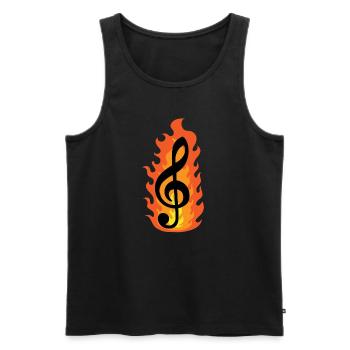 burning clef music musical note - Men's Premium Organic Tank Top - black - Front - Michal (187cm)