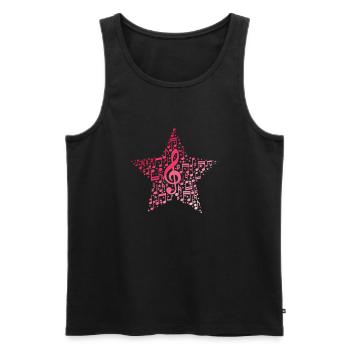 Stern aus Noten und Violinschlüssel Musik - Männer Premium Bio Tank Top - Schwarz - Vorne - Michal (187cm)