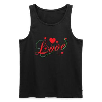 Lettrage d’amour avec un brin d’épines - Débardeur bio Premium Homme - noir - Devant - Michal (187cm)