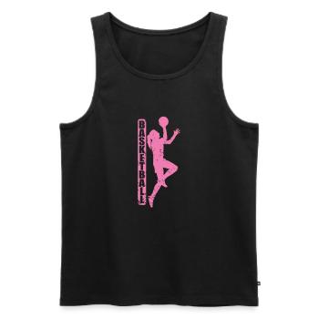 Frauen Basketball Mädchen Teamsport - Männer Premium Bio Tank Top - Schwarz - Vorne - Michal (187cm)
