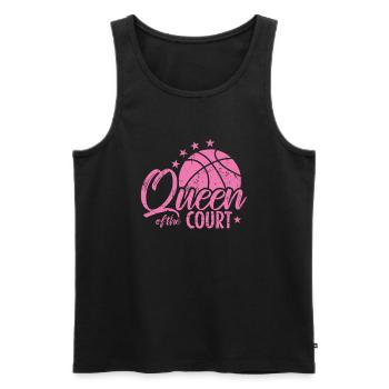 Queen of the Court Basketball Frauen - Männer Premium Bio Tank Top - Schwarz - Vorne - Michal (187cm)