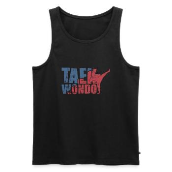 Taekwondo Martial Arts Training Fit - Men's Premium Organic Tank Top - black - Front - Michal (187cm)
