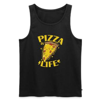 Pizza is Life Italian - Men's Premium Organic Tank Top - black - Front - Michal (187cm)