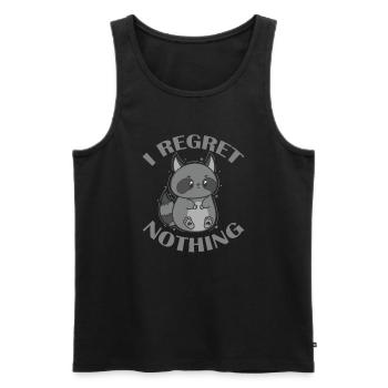 I regret nothing nachtaktiver Waschbär - Männer Premium Bio Tank Top - Schwarz - Vorne - AI Model Male 178 light (178cm)