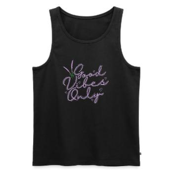 Vibes only Lavendel Garten Duft Pflanze - Männer Premium Bio Tank Top - Schwarz - Vorne - AI Model Male 178 light (178cm)