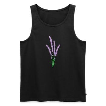 schöne Blume Lavendel Pflanze - Männer Premium Bio Tank Top - Schwarz - Vorne - Michal (187cm)