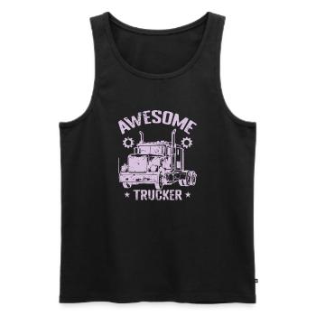 Awesome Trucker Beruf Lieferung - Männer Premium Bio Tank Top - Schwarz - Vorne - Michal (187cm)