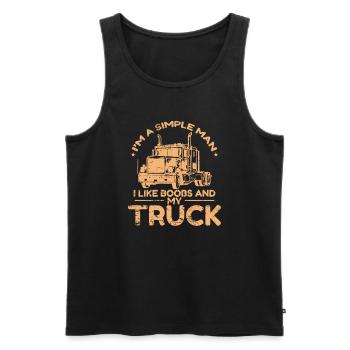 I'm a simple Man Like and my Truck - Men's Premium Organic Tank Top - black - Front - AI Model Male 178 light (178cm)