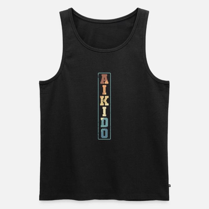 Aikido elegante Kampfkunst Training - Männer Premium Bio Tank Top - Schwarz