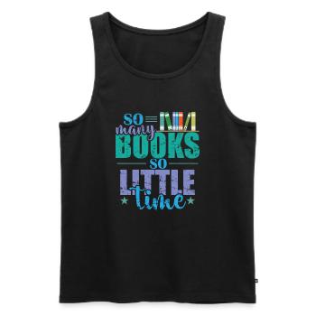 So many Books, so little Time Bookworm - Men's Premium Organic Tank Top - black - Front - Michal (187cm)