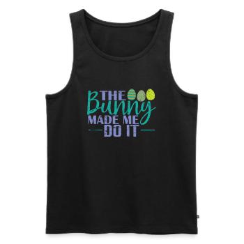 The Bunny Made me do it Easter Easter Eggs - Men's Premium Organic Tank Top - black - Front - Michal (187cm)