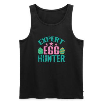 Expert Egg Hunter Easter Colorful Easter Eggs - Men's Premium Organic Tank Top - black - Front - AI Model Male 178 light (178cm)