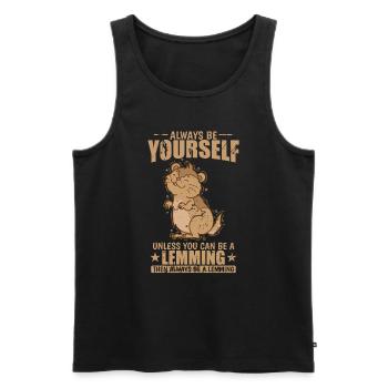 Be a Lemming if you can Rodent - Men's Premium Organic Tank Top - black - Front - Michal (187cm)