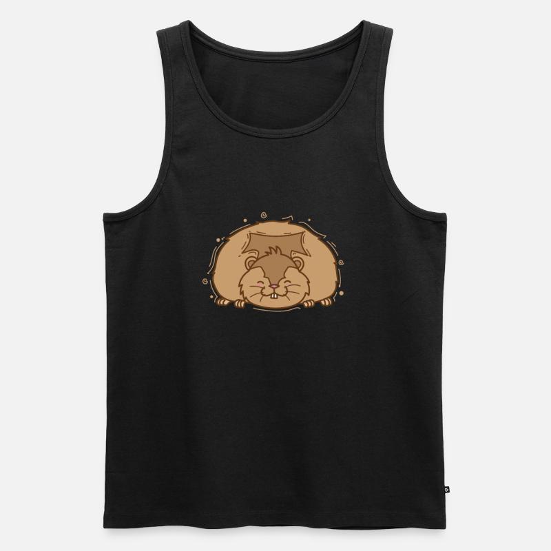 dicker Lemming Nagetier - Männer Premium Bio Tank Top - Schwarz