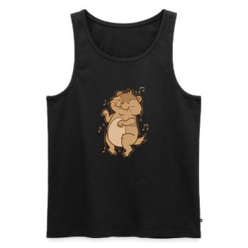 Lemming Loves Music Rodent - Men's Premium Organic Tank Top - black - Front - Michal (187cm)