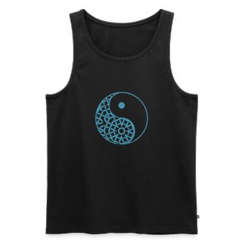 Muster Symbol Balance Yin and Yang Zeichen - Männer Premium Bio Tank Top - Schwarz - Vorne - Michal (187cm)