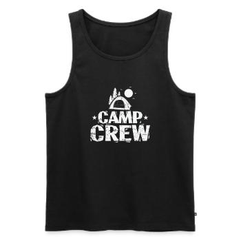 Camp Crew Vacation Mountains Freedom - Men's Premium Organic Tank Top - black - Front - AI Model Male 178 light (178cm)