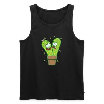 Cacti Plants Nature - Men's Premium Organic Tank Top - black - Front - AI Model Male 178 light (178cm)