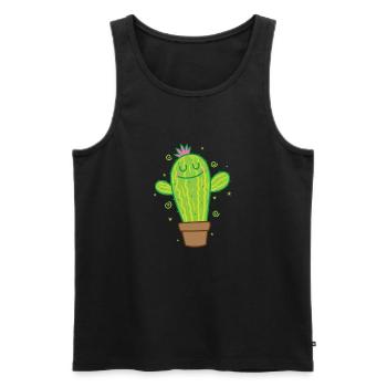 Plante de cactus en chaleur - Débardeur bio Premium Homme - noir - Devant - AI Model Male 178 light (178cm)