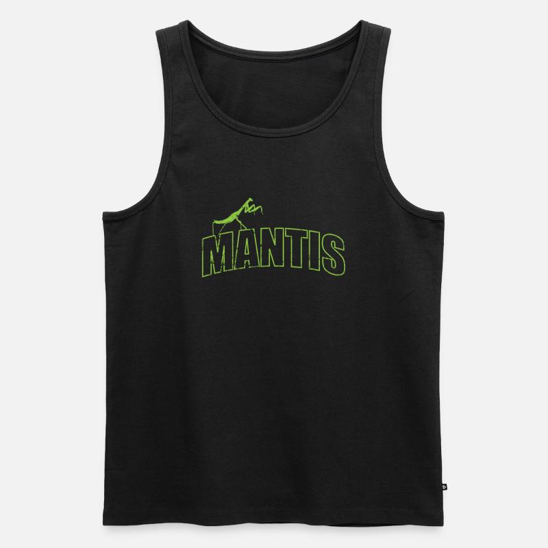 Mantis Insekt auf der Schrift - Männer Premium Bio Tank Top - Schwarz