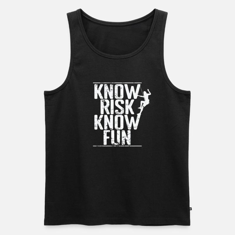 Know Risk Know Fun Bouldering - Men's Premium Organic Tank Top - black